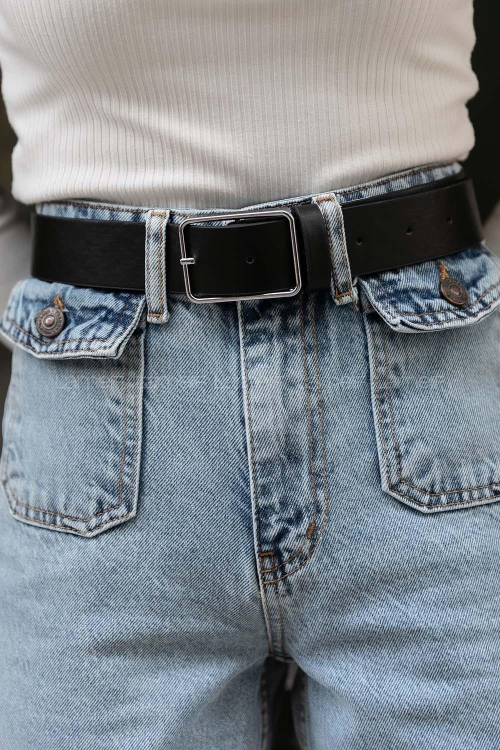 Lamelif KareTokalı Kemer Gümüş