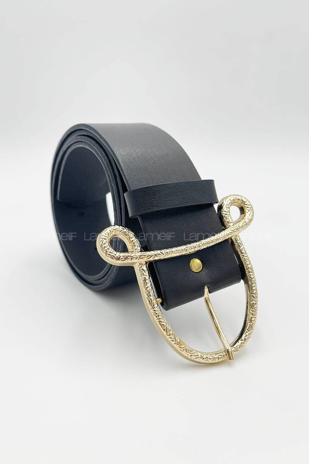 Gold Yellow Buckle Silver Belt