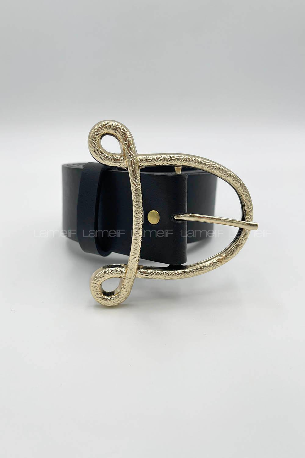 Gold Yellow Buckle Silver Belt