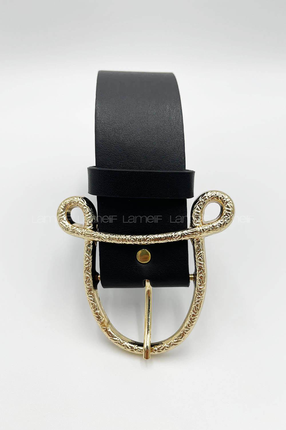 Gold Yellow Buckle Silver Belt