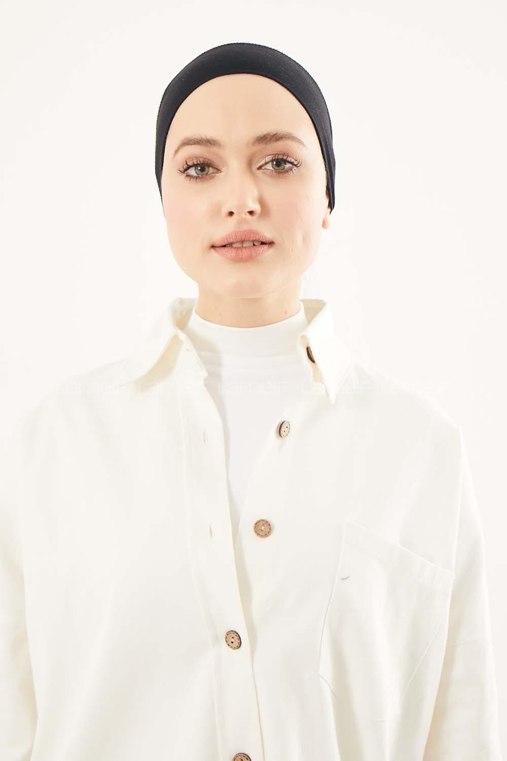 Black Bone Combed Fabric Straight Shawl