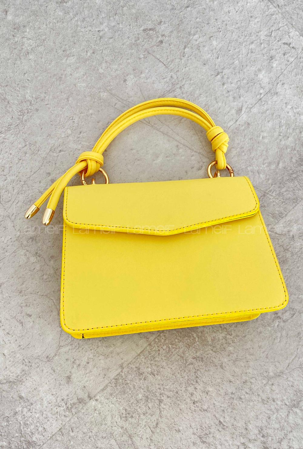 Yellow Buckle Skin Hand Bag Arm Bag Bag