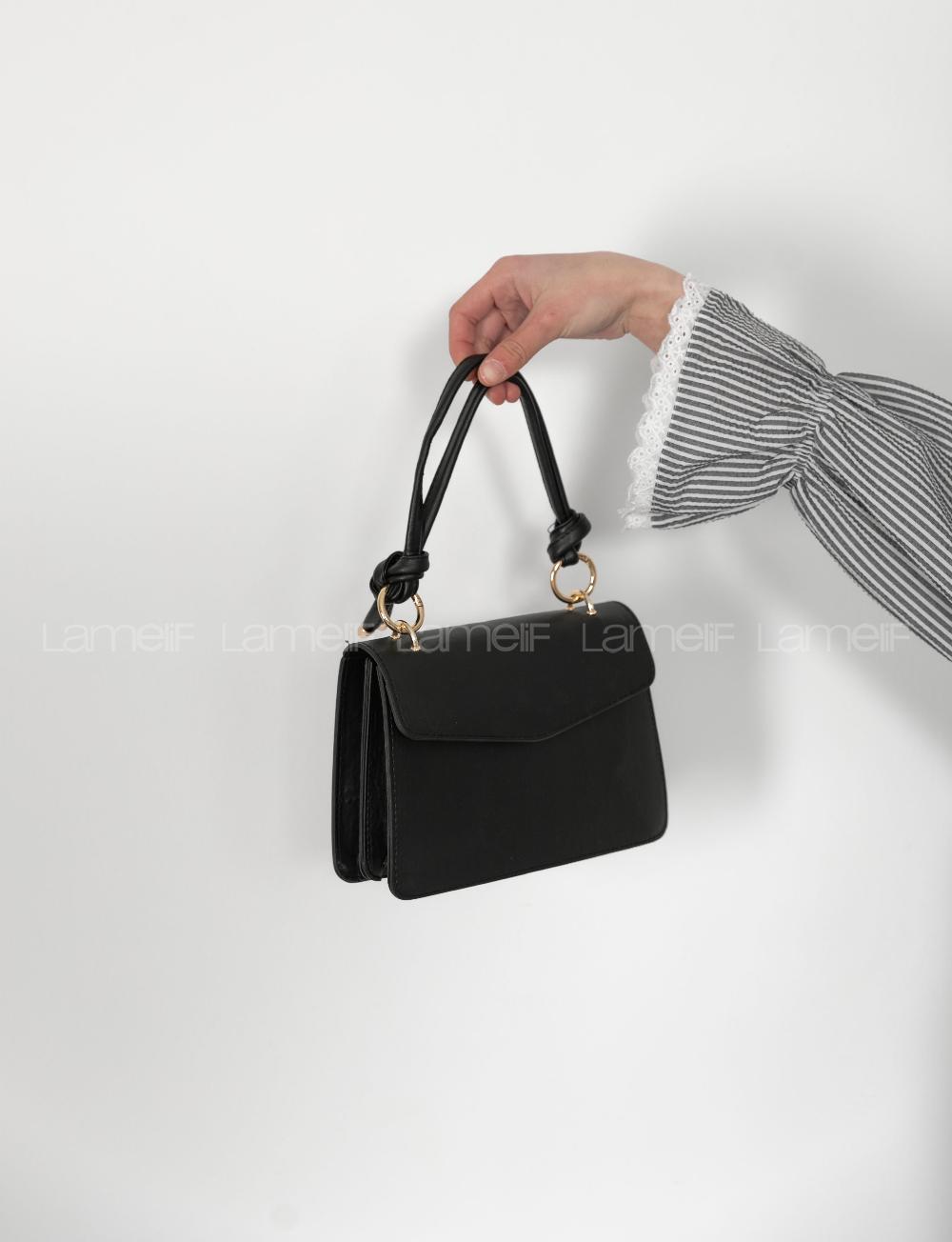 Black Buckle Skin Hand Bag Arm Bag Bag