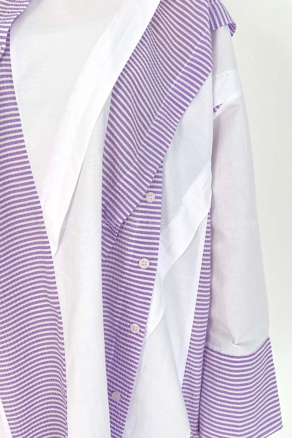 Modalamelif Asimetrik Garnili Tunik Lila