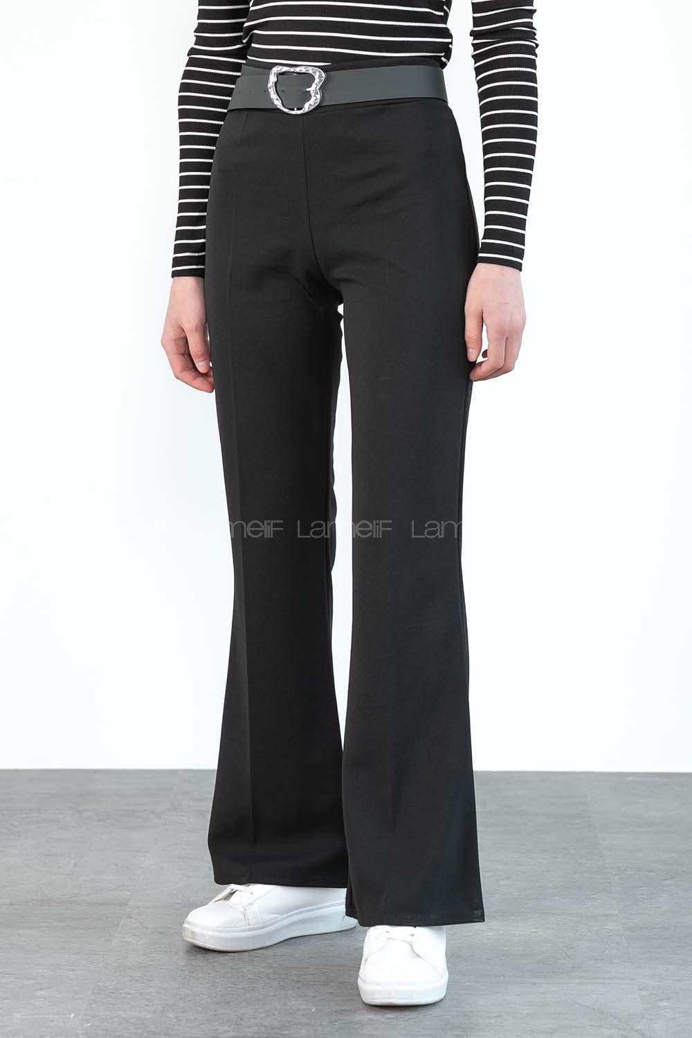 Modalamelif İspanyol Paça  Pantolon Siyah