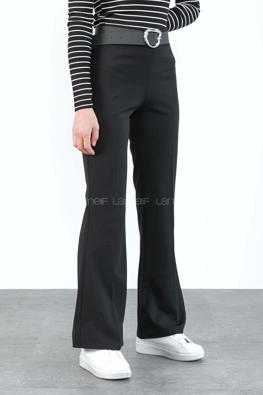 Modalamelif İspanyol Paça  Pantolon Siyah