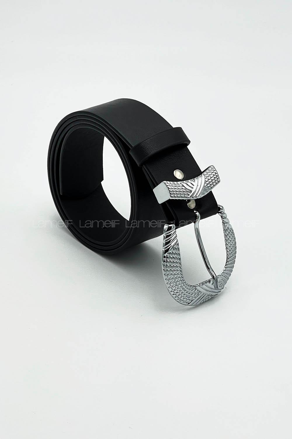 Silver Buckle Silver Belt