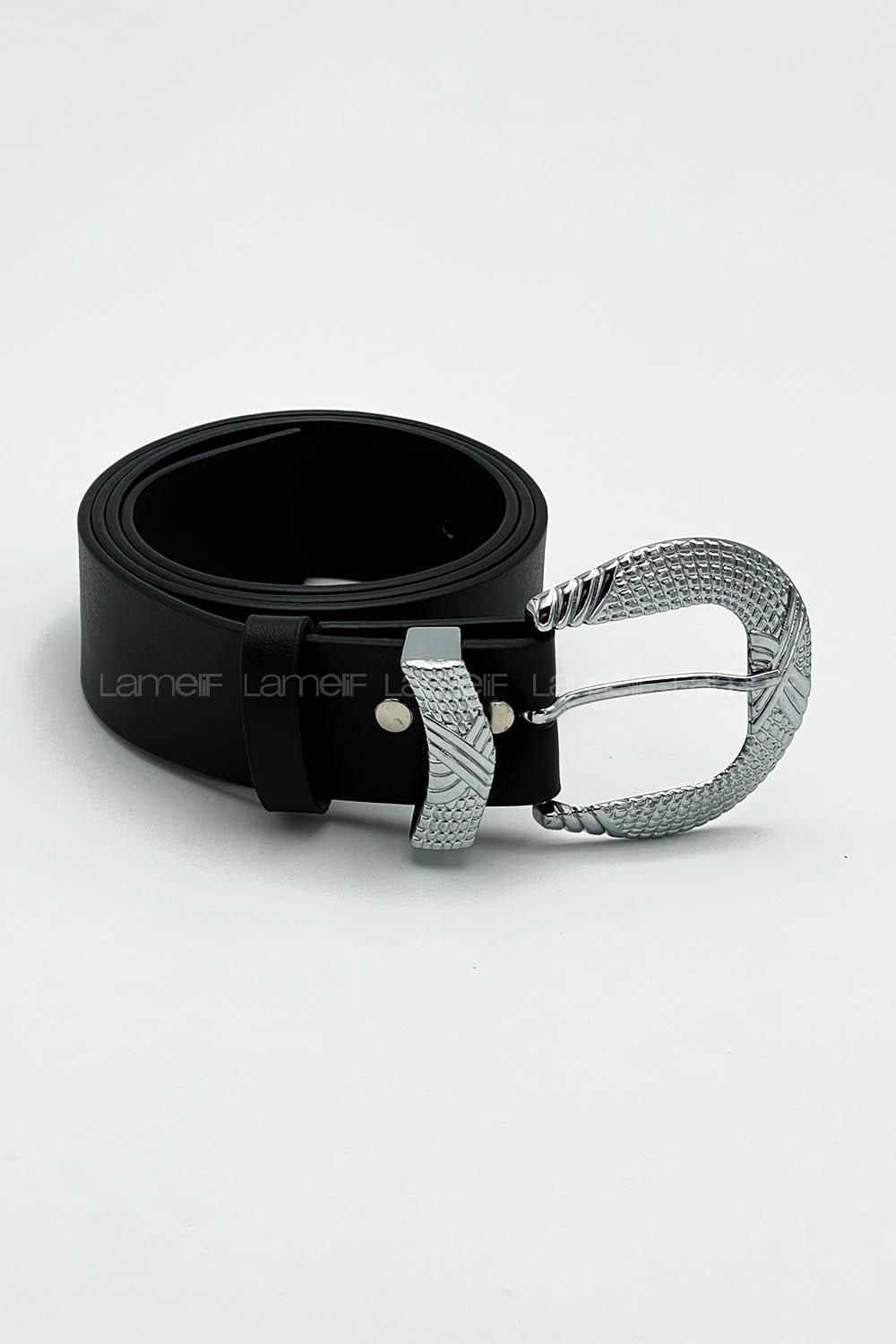 Silver Buckle Silver Belt