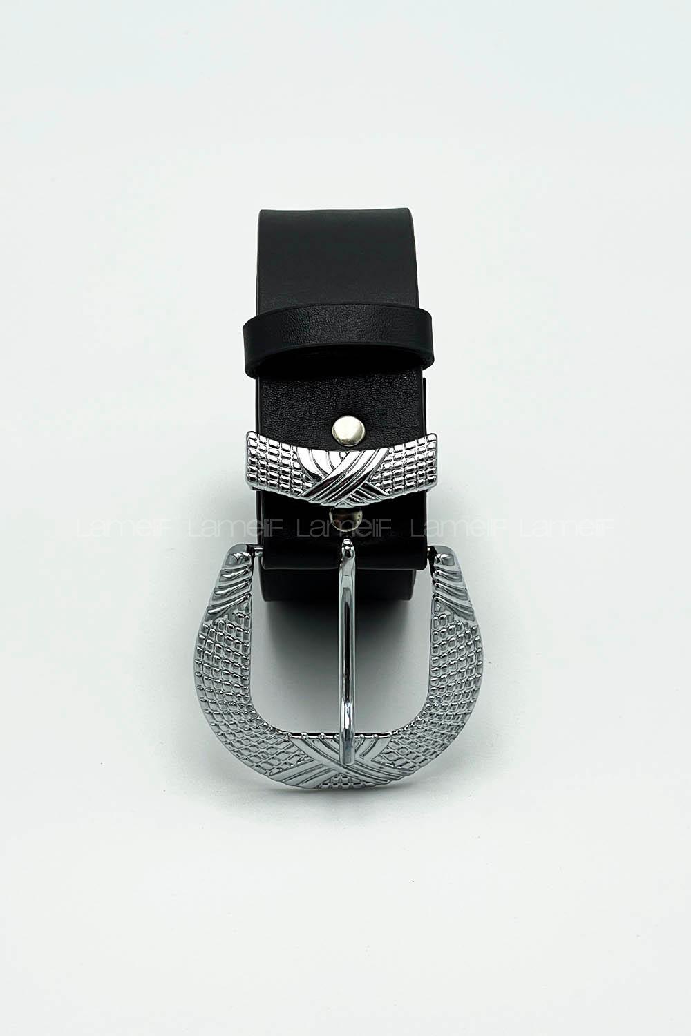 Silver Buckle Silver Belt