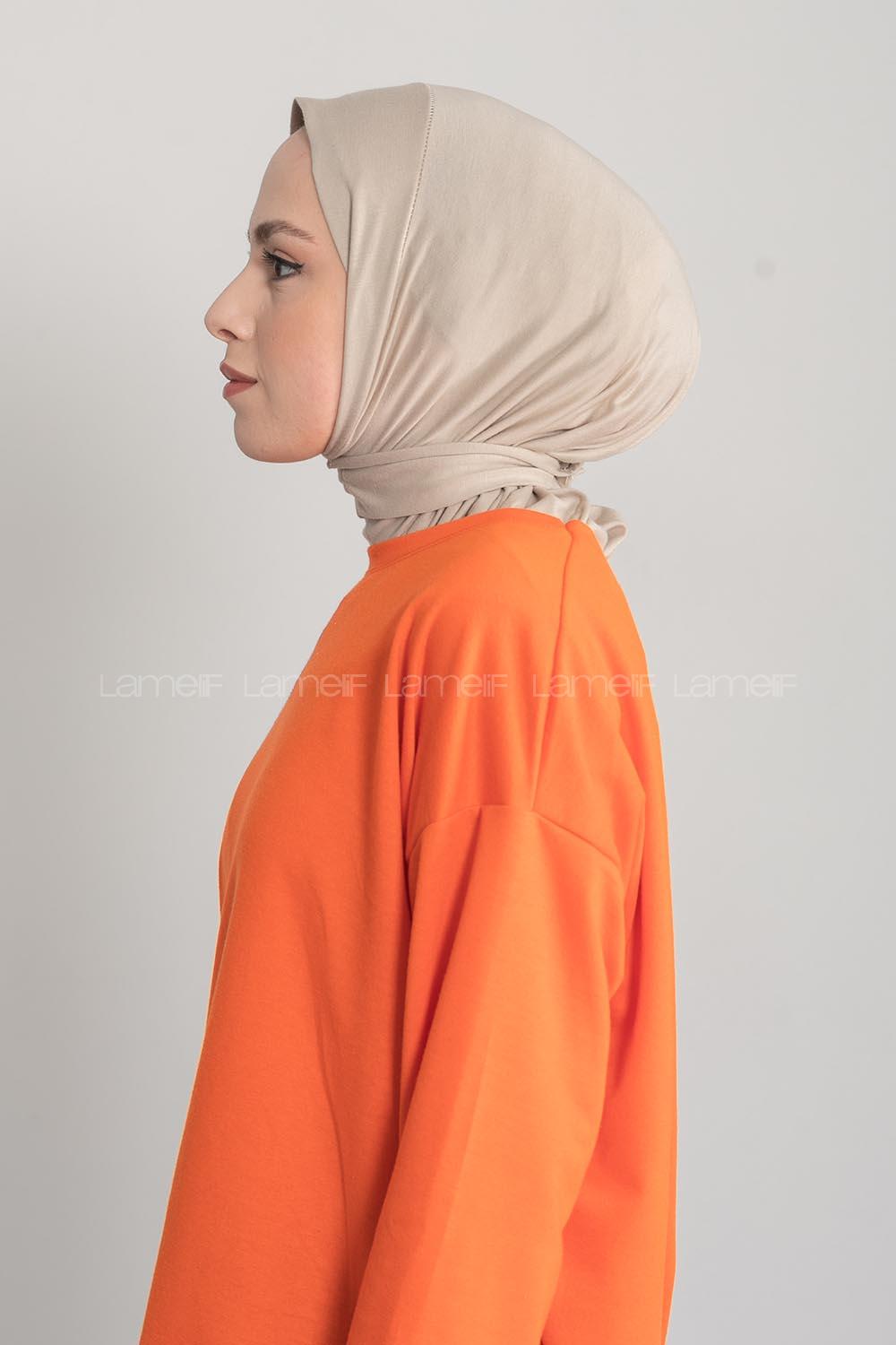 Modalamelif Çıtçıtlı Pratik Penye Hijab Bone Taş