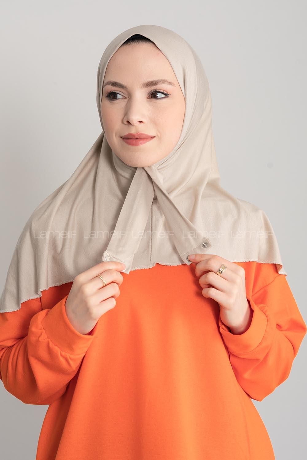 Modalamelif Çıtçıtlı Pratik Penye Hijab Bone Taş