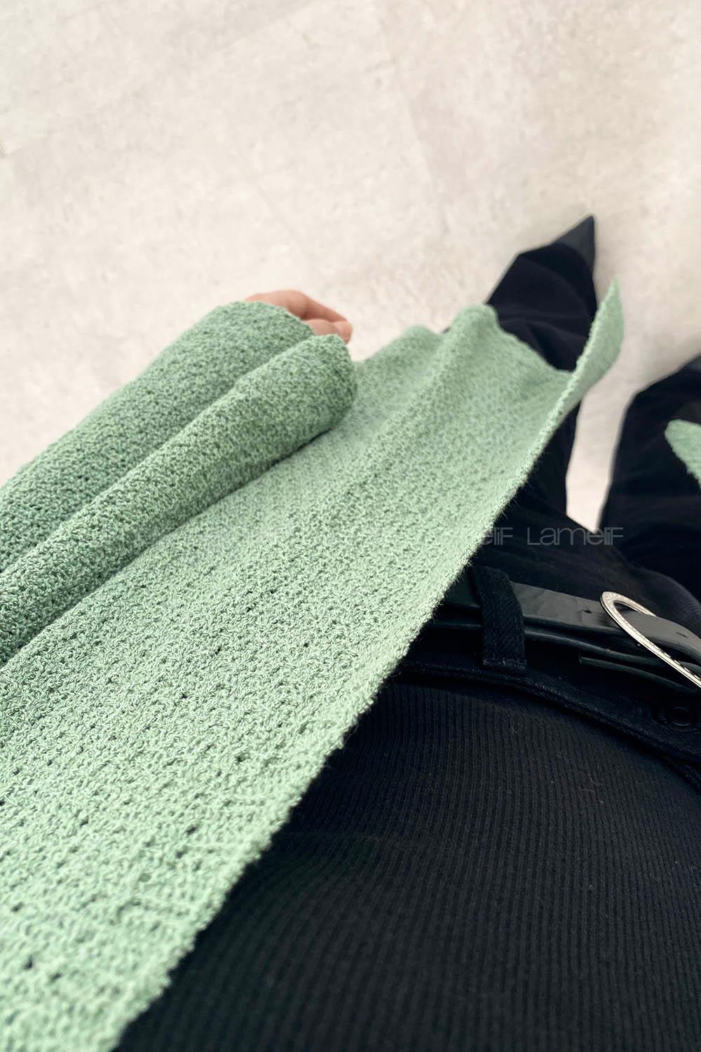 Modalamelif Yarasa Kol Hırka Çağla