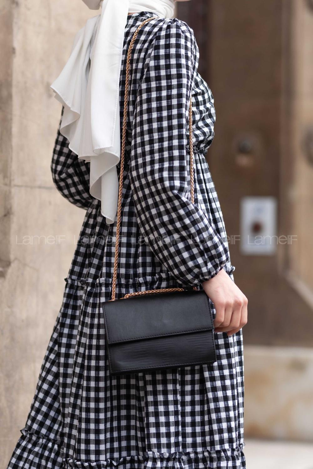 Lamelif Kuşgözü Kapaklı Çanta Siyah