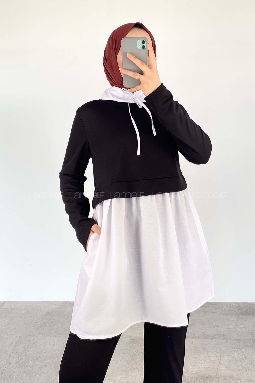 Black Neckband Long Arm Without Accessories Cotton Regular Trousers Comfortable Suit