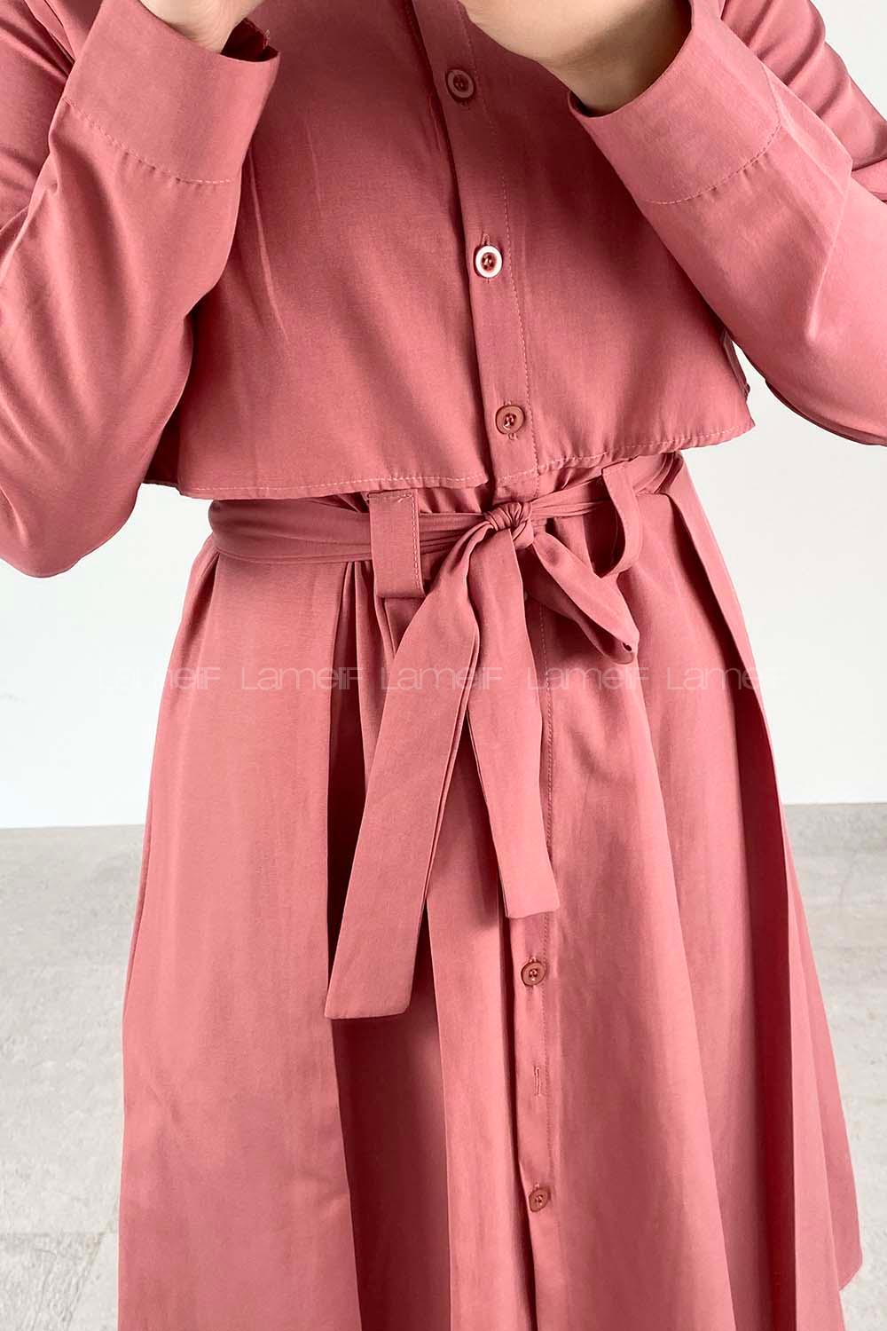 Modalamelif Önü Düğmeli Yazlık Trenç Gül