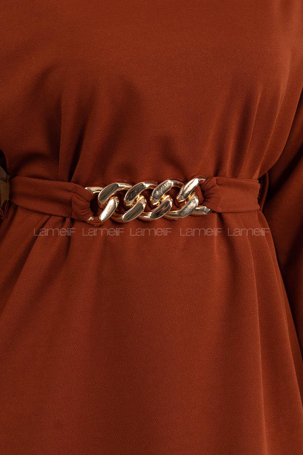 Modalamelif Gömlek Yaka Scuba  İkili Takım Taba