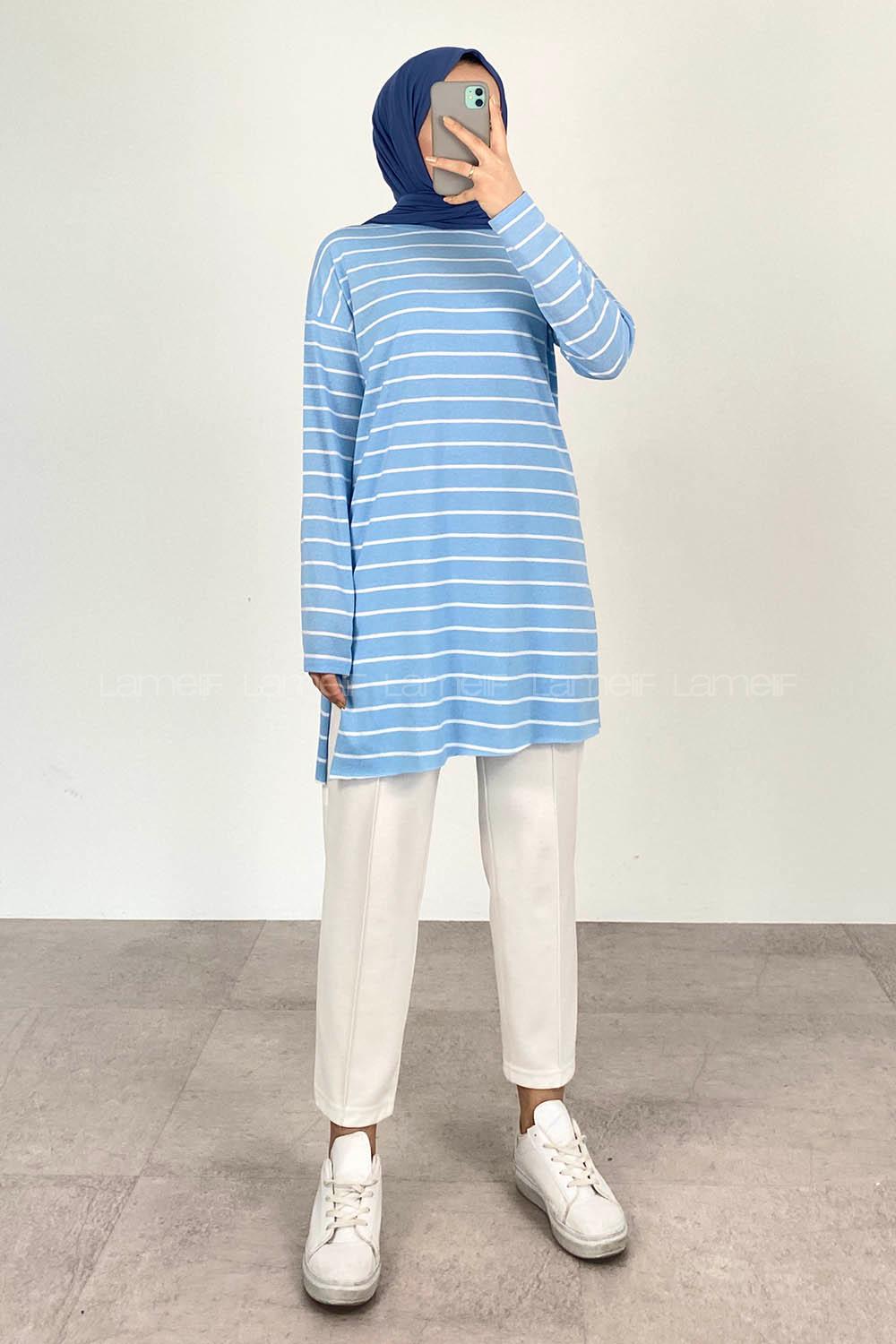 Blue Medium Crew Neck Half Arm Arm Cotton Fabric Printed T-shirt