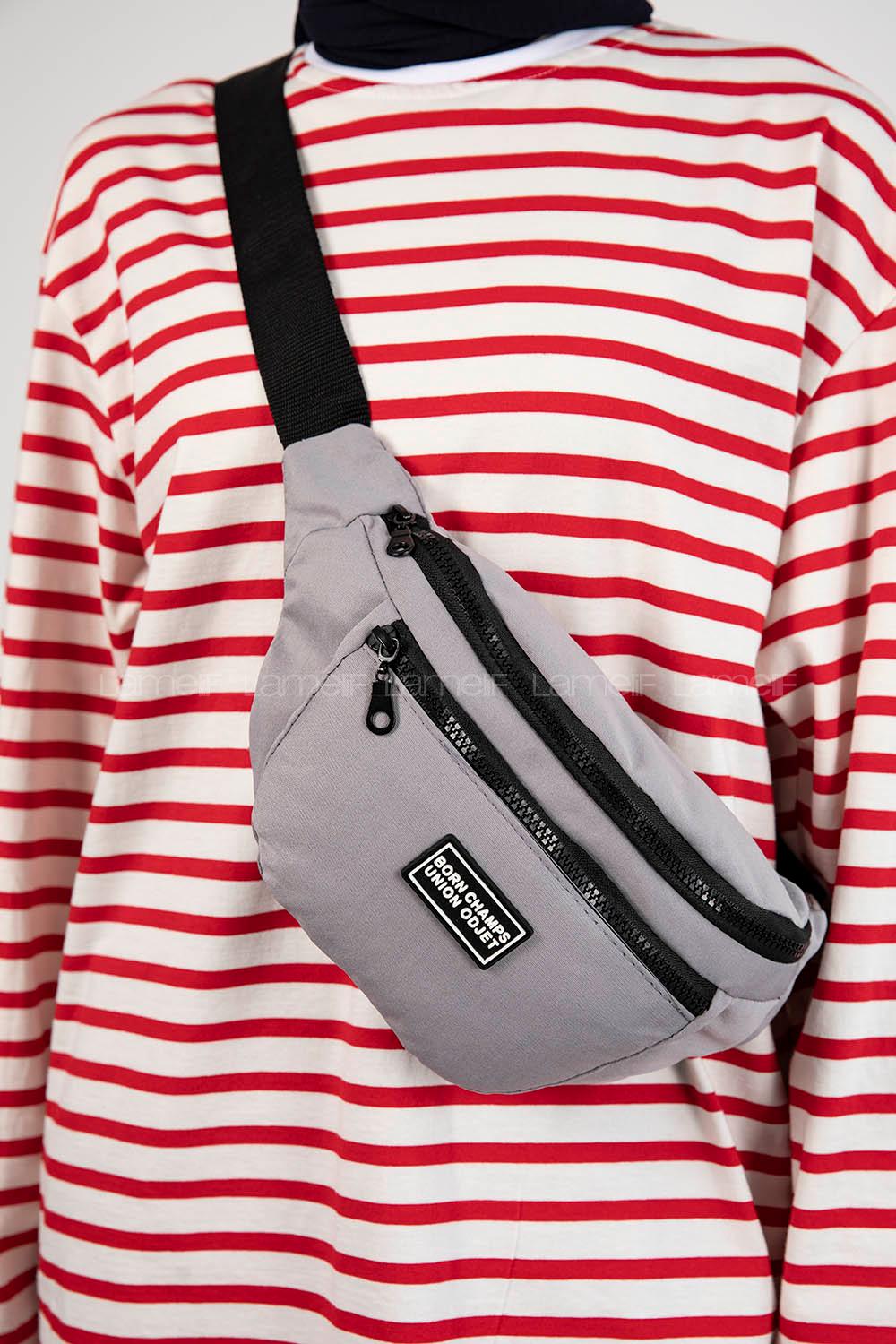 Lamelif Union Model Bel Çanta Gri