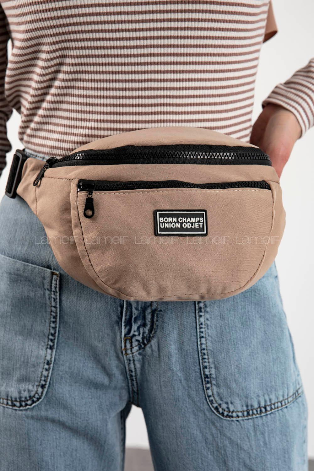 Lamelif Union Model Bel Çanta Vizonrengi