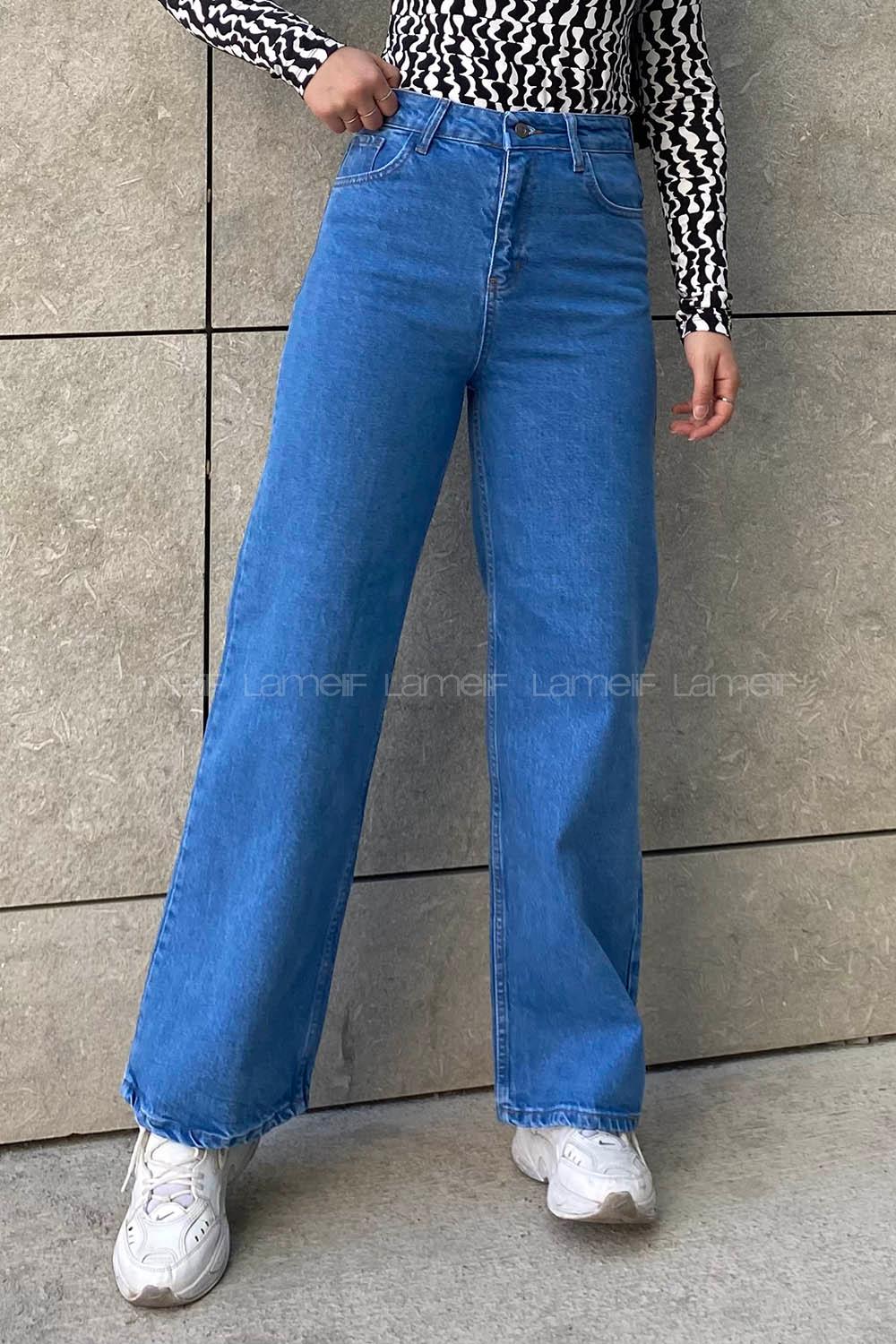 Light Blue Denim Normal Waist Denim Pants