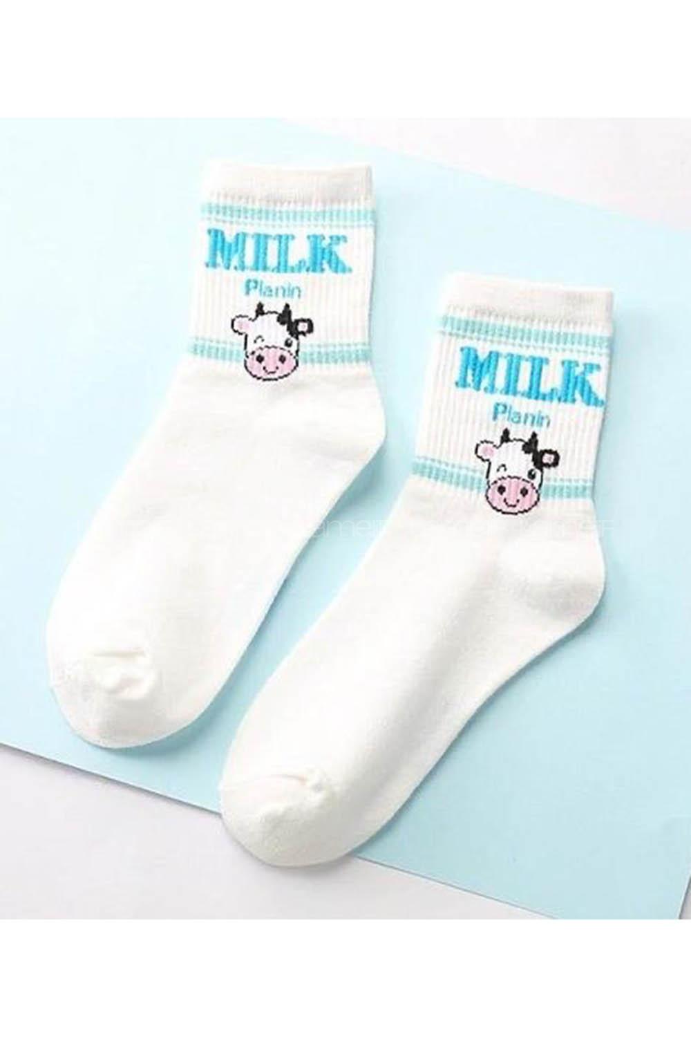 Lamelif Kadın Milk Yazılı Çorap 5 Çift