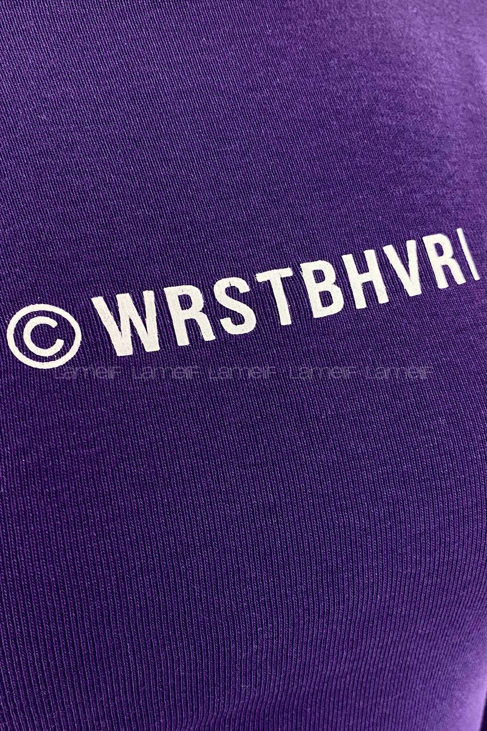 Purble Crew Neck Long Arm Without Accessories Printed Blouse