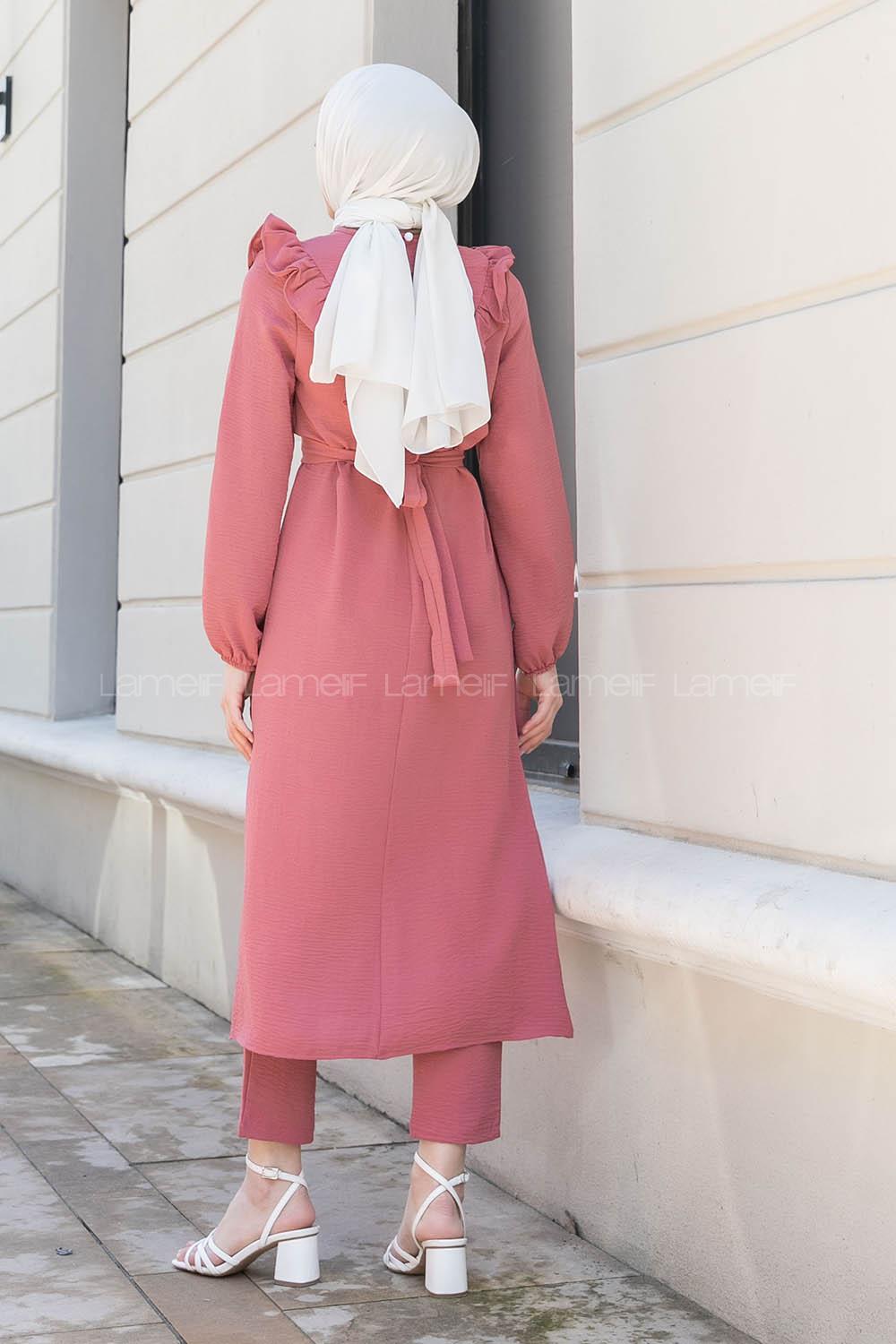 Modalamelif Önü Fırfırlı İkili Takım Gül