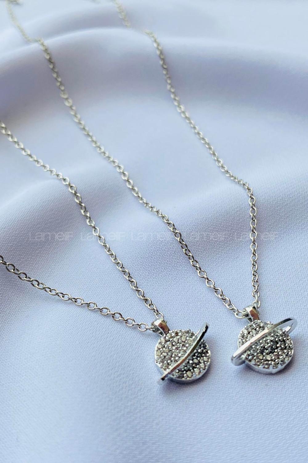 Silver Gold Straight Necklace