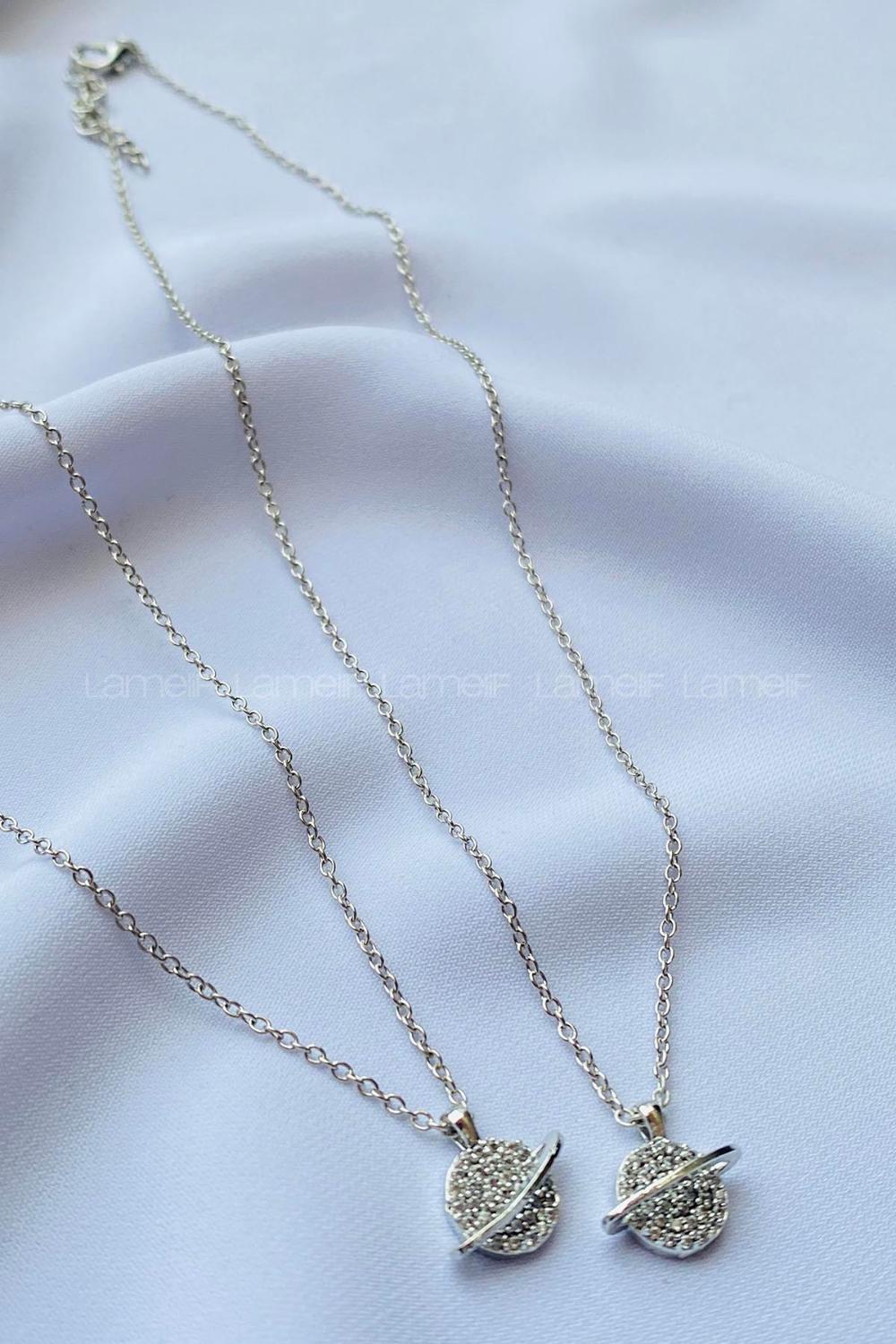 Silver Gold Straight Necklace
