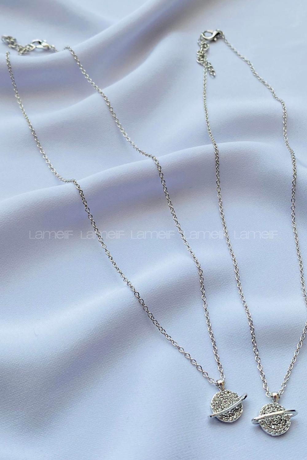 Silver Gold Straight Necklace