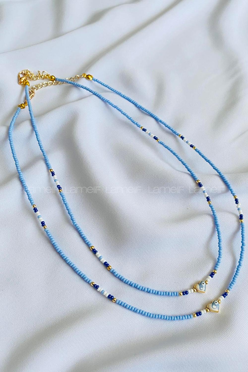 Blue Gold Straight Necklace