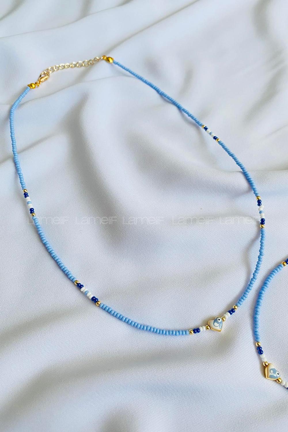 Blue Gold Straight Necklace