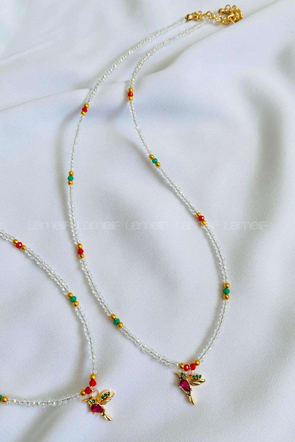 White-1 Gold Straight Necklace