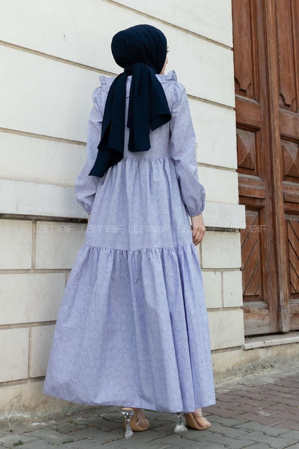 Blue Normal Neck Cotton Printed Dresess