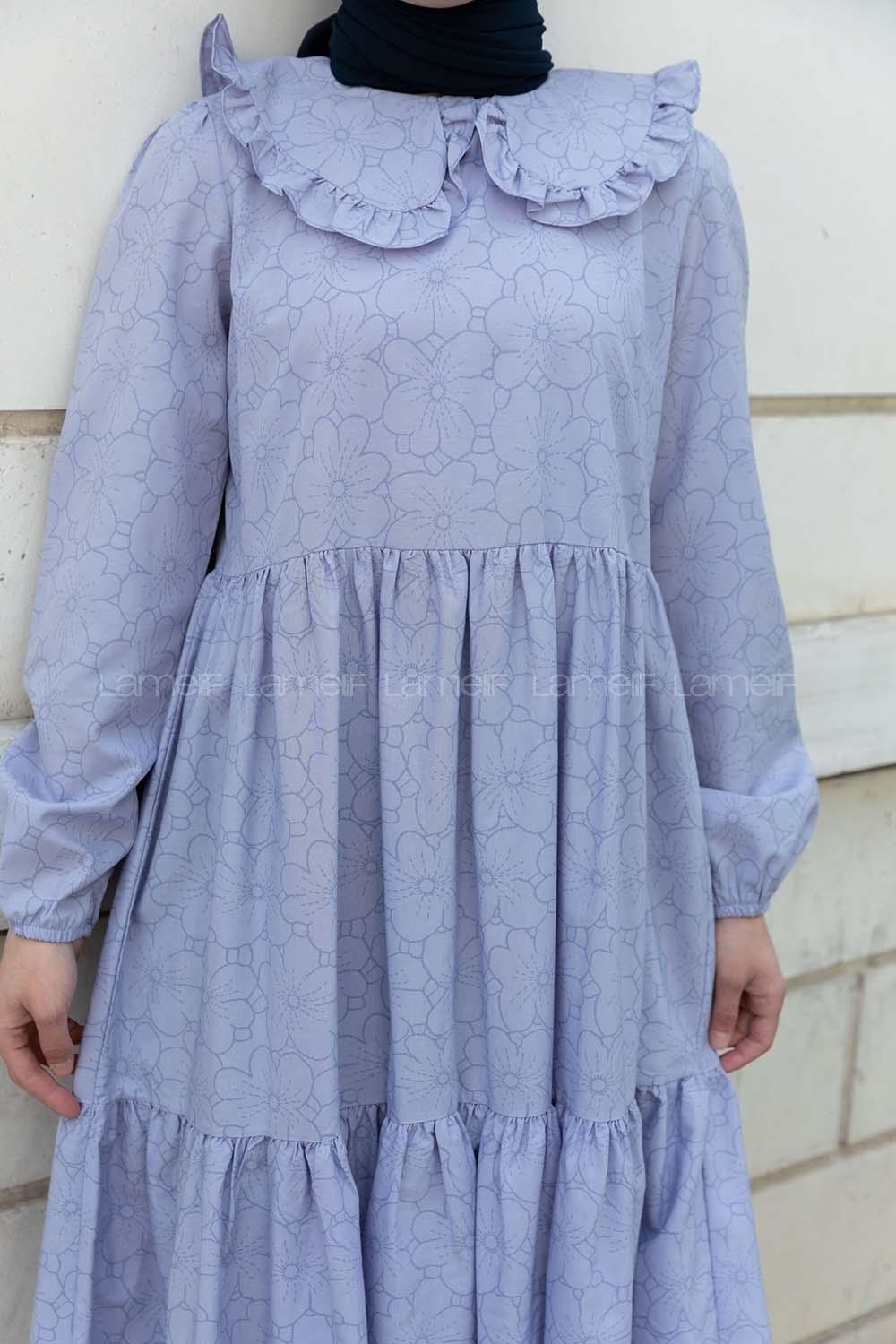 Blue Normal Neck Cotton Printed Dresess