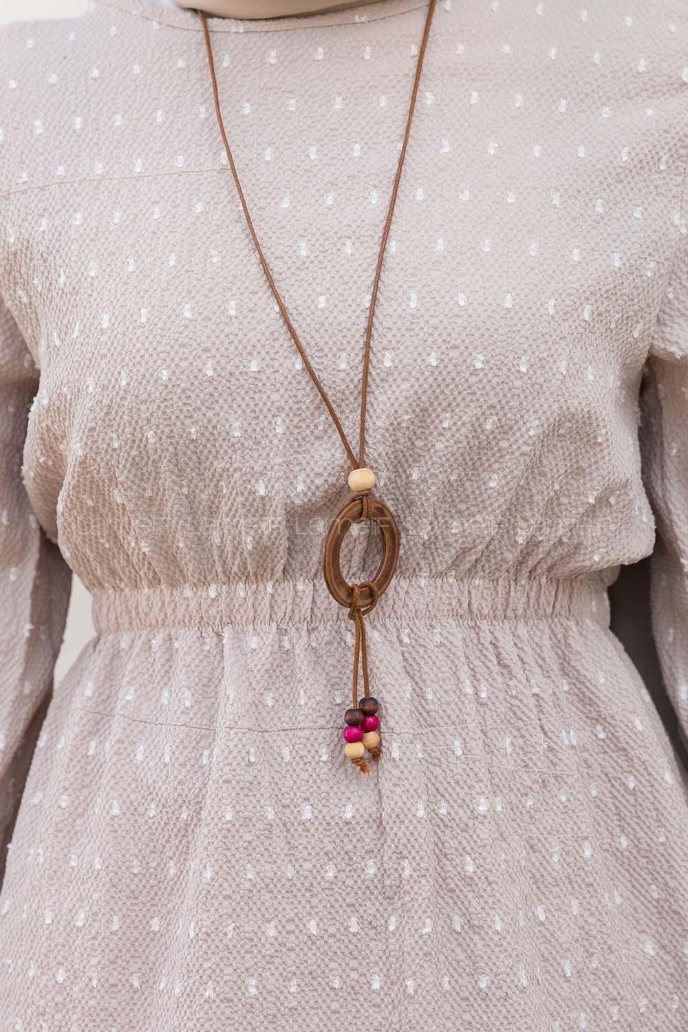 Stone Medium Crew Neck Cotton Unprinted Tunic