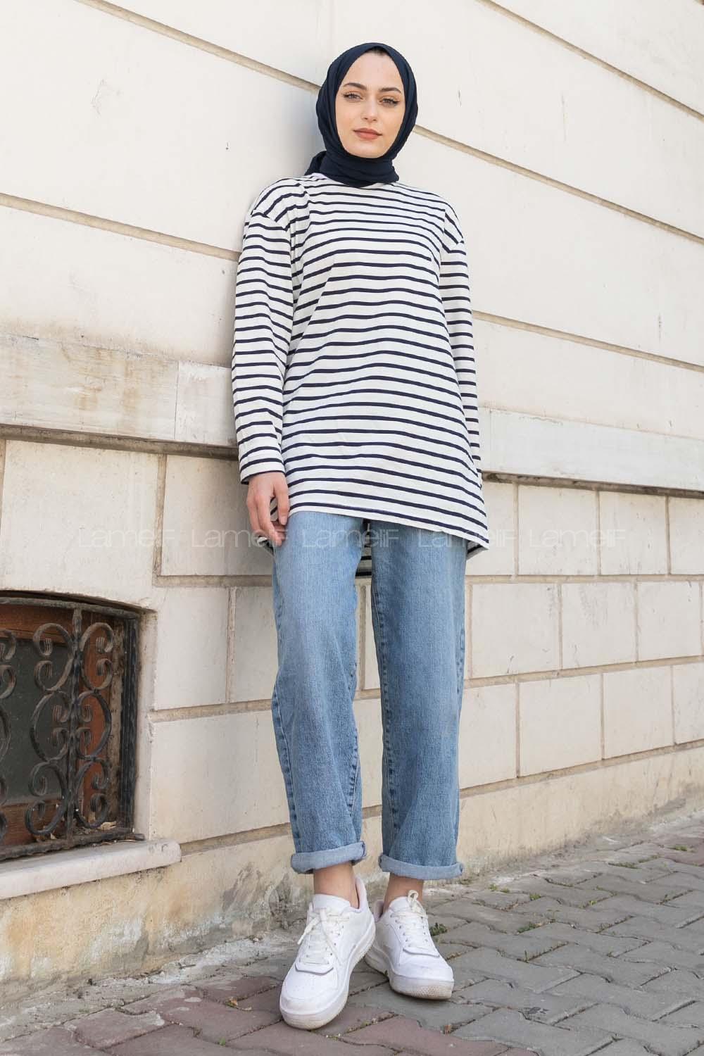 Navy Blue Crew Neck Long Arm Unprinted Sweatshirt