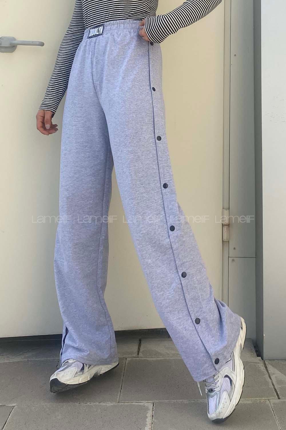 Modalamelif Brooklyn Yanı Çıtçıtlı Eşofman Gri