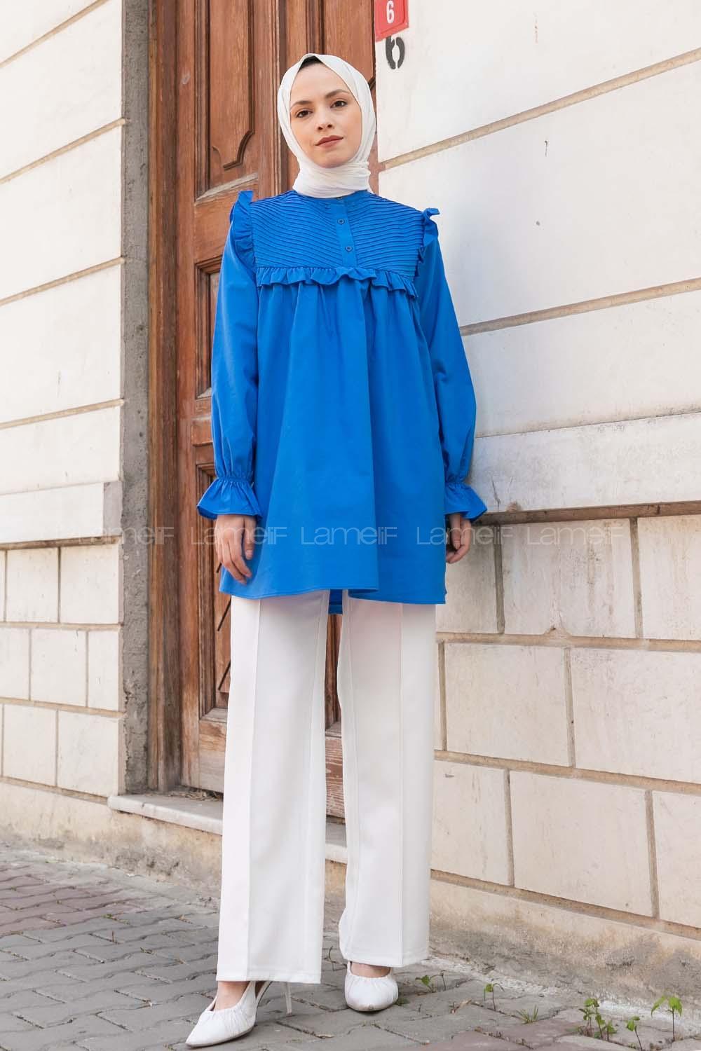 Saxe Neck Neck Combed Fabric Unprinted Tunic