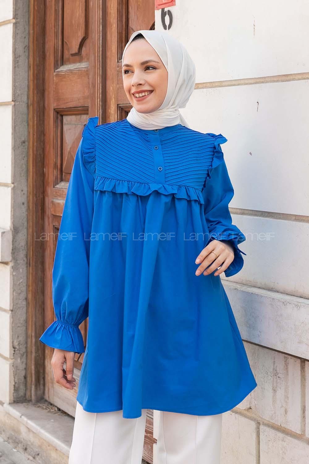 Saxe Neck Neck Combed Fabric Unprinted Tunic