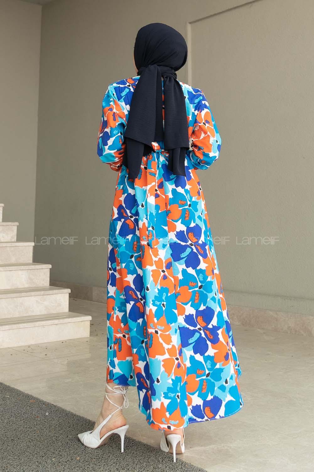 Saxe Crew Neck Poplin Fabric Unprinted Dresess