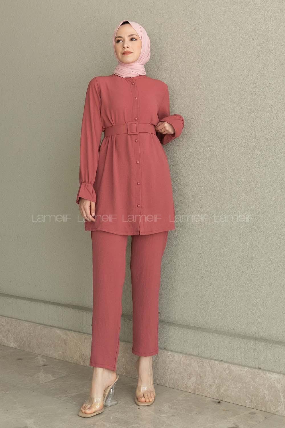 Rose Mandarin Collar Long Arm Ayrobin Regular Trousers Comfortable Suit