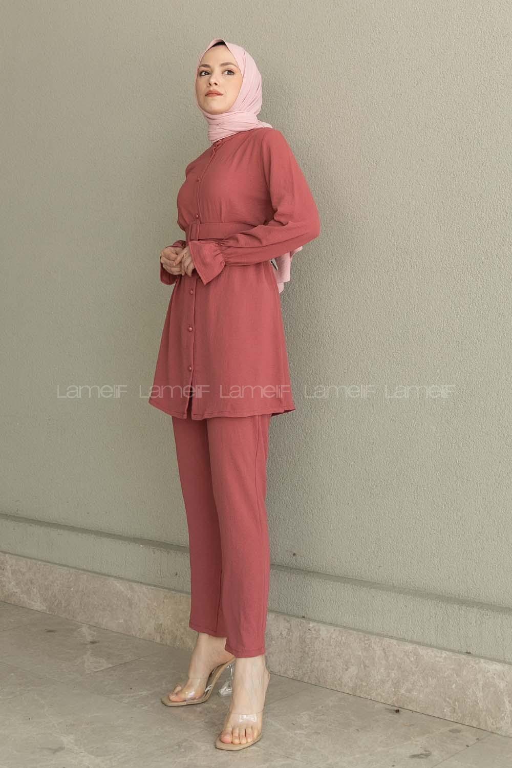Rose Mandarin Collar Long Arm Ayrobin Regular Trousers Comfortable Suit