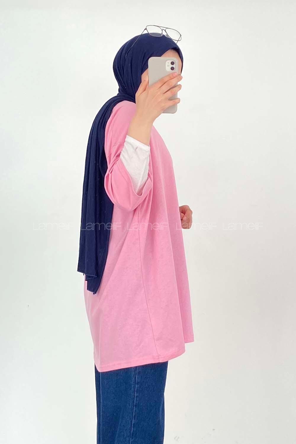 Powder Crew Neck Short Arm Cotton Unprinted T-shirt