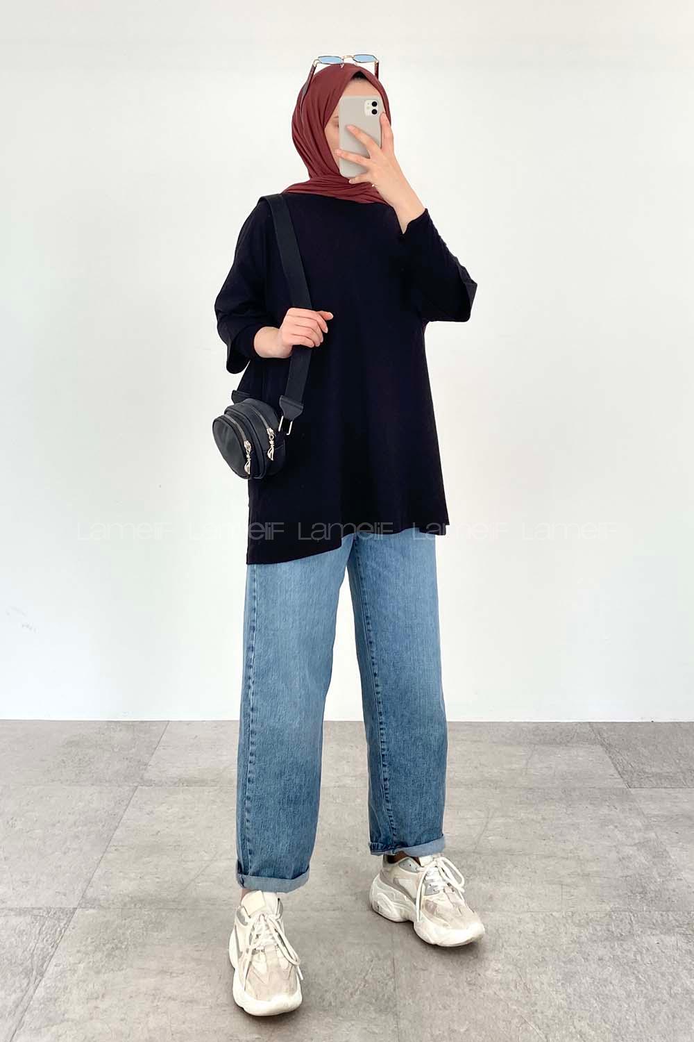 Black Crew Neck Short Arm Cotton Unprinted T-shirt