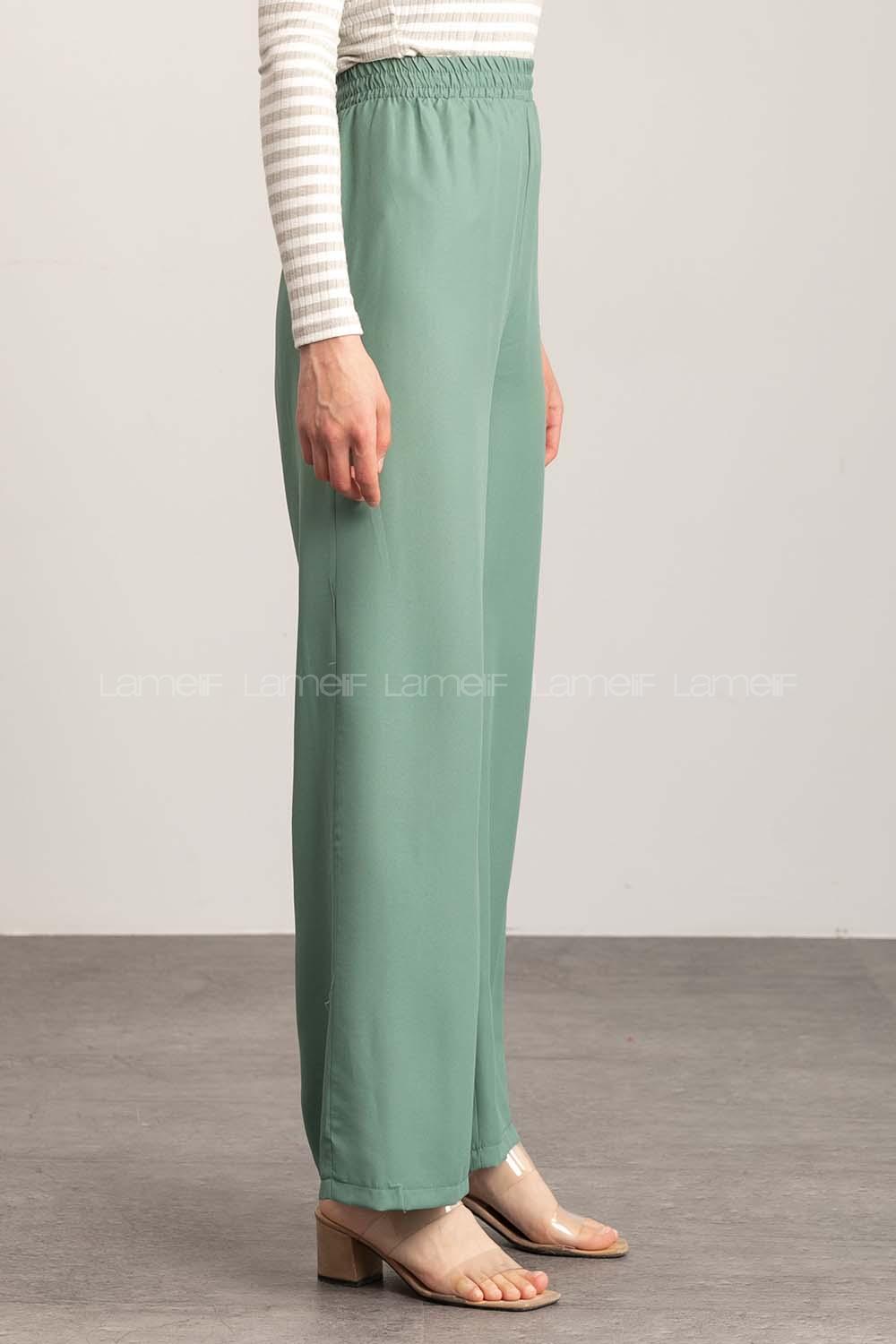 Mint Green Cotton High Waist Comfortable Pants