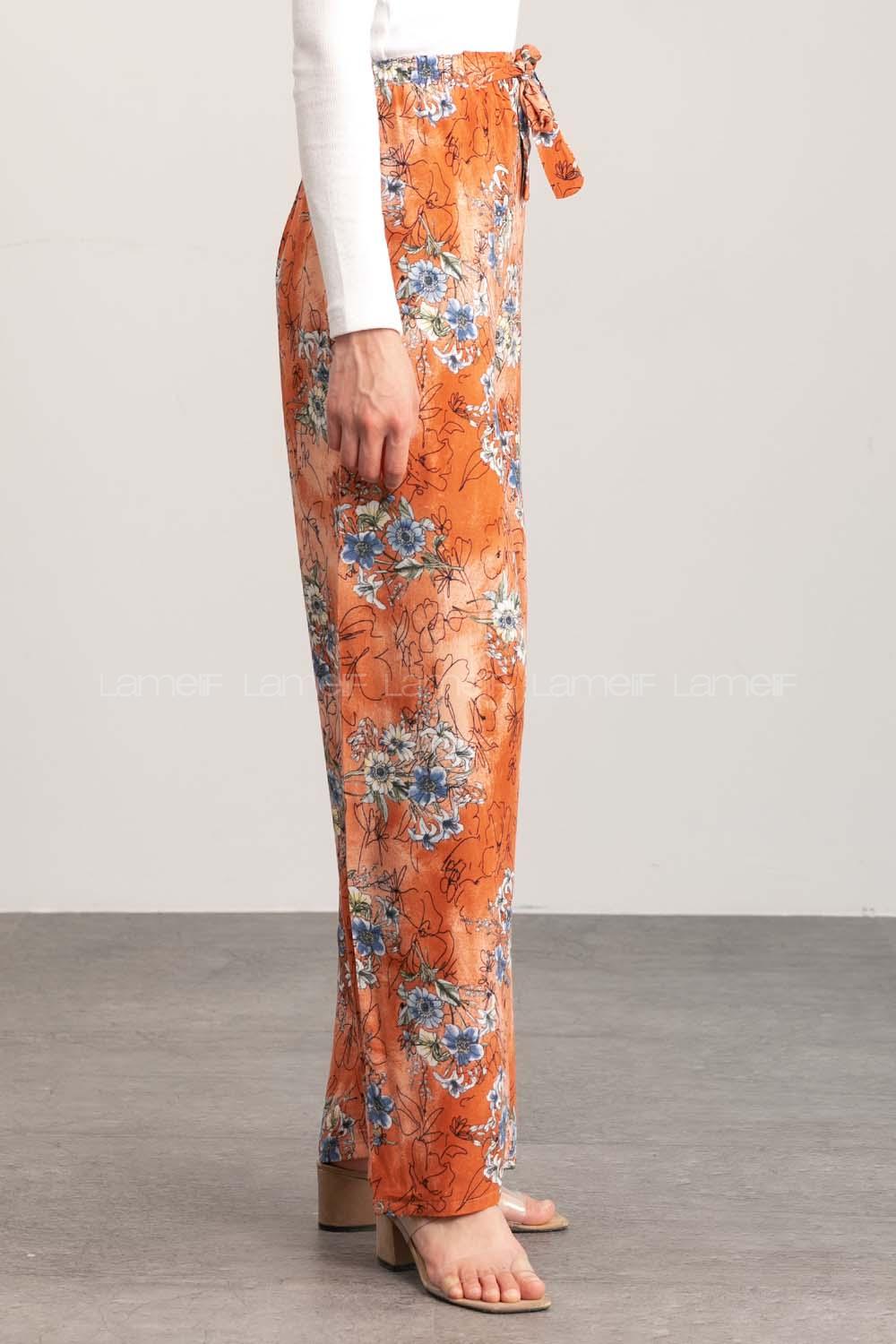 Salmon Cotton High Waist Comfortable Pants