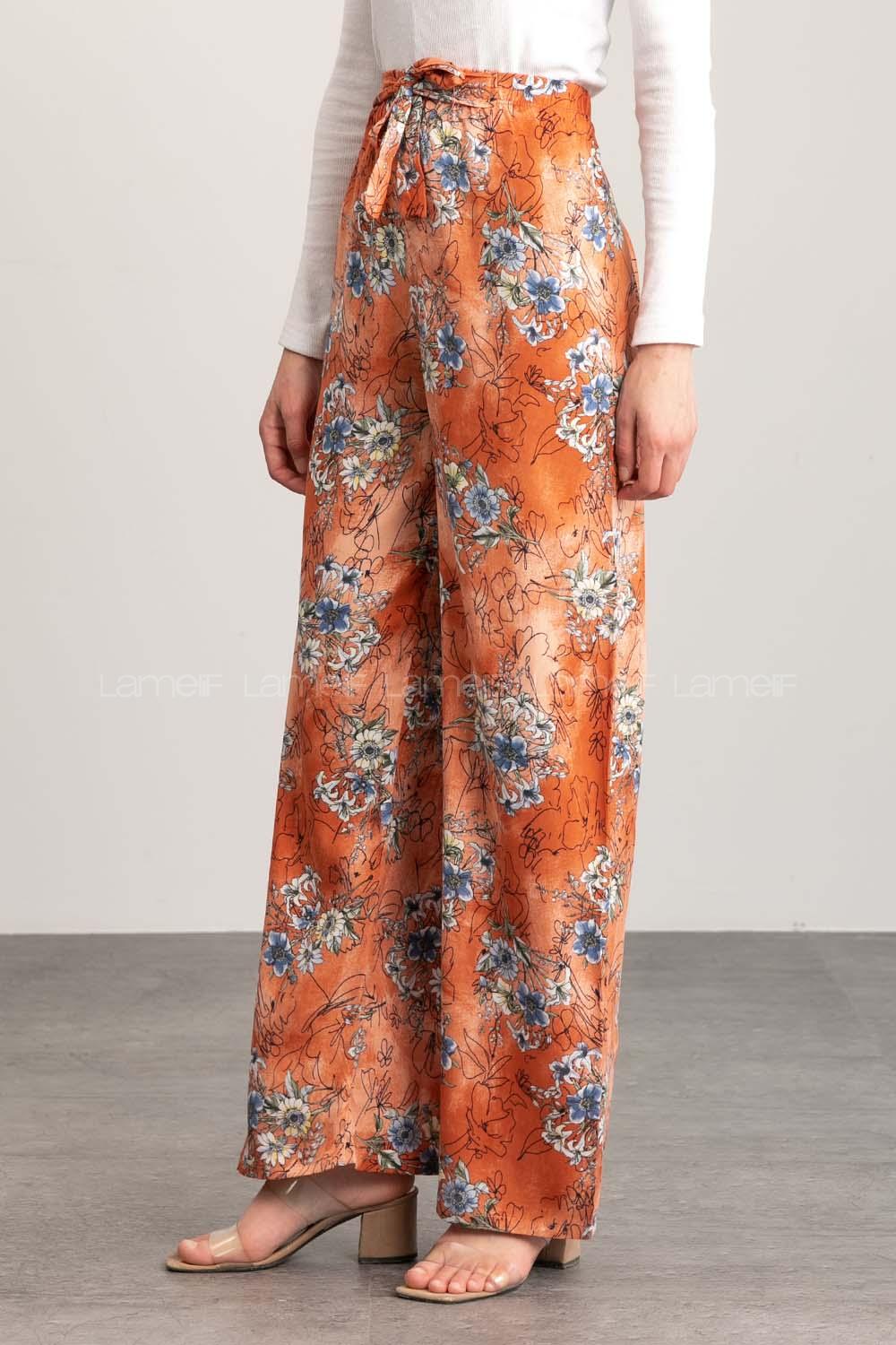 Salmon Cotton High Waist Comfortable Pants