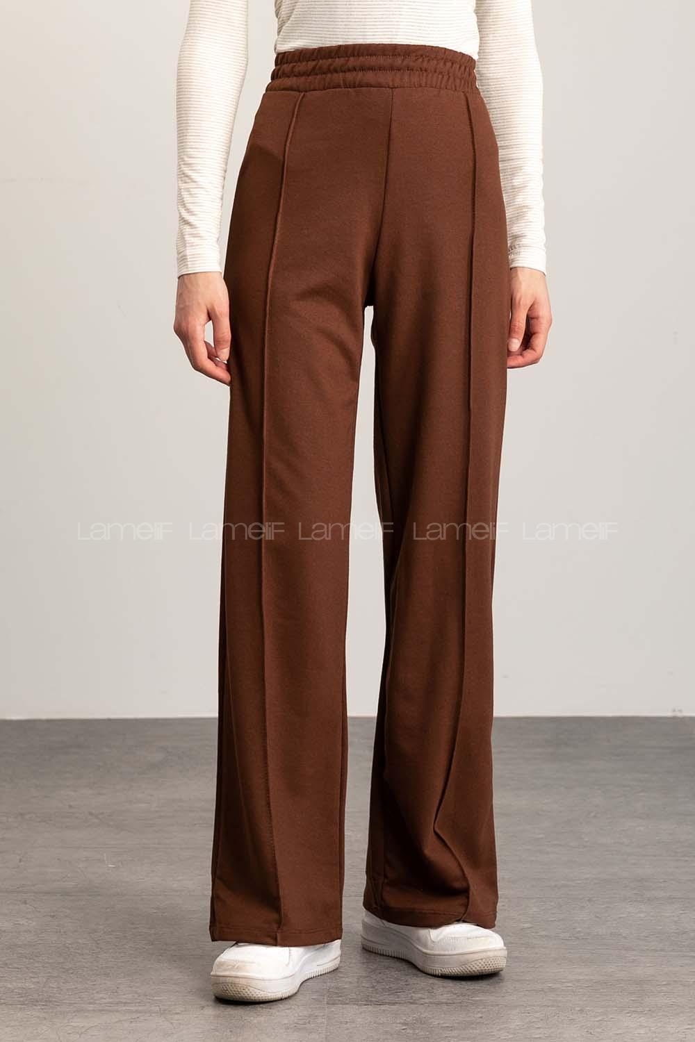 Bitter Brown Regular Trousers High Waist Regular Cut Bottom Tracksuit