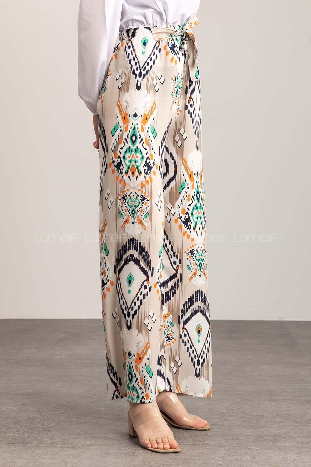 Beige Cotton High Waist Comfortable Pants